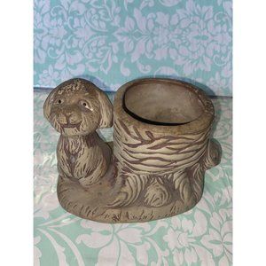 Vtg Planter with Sitting Dog-Indoor/Outdoor Plant